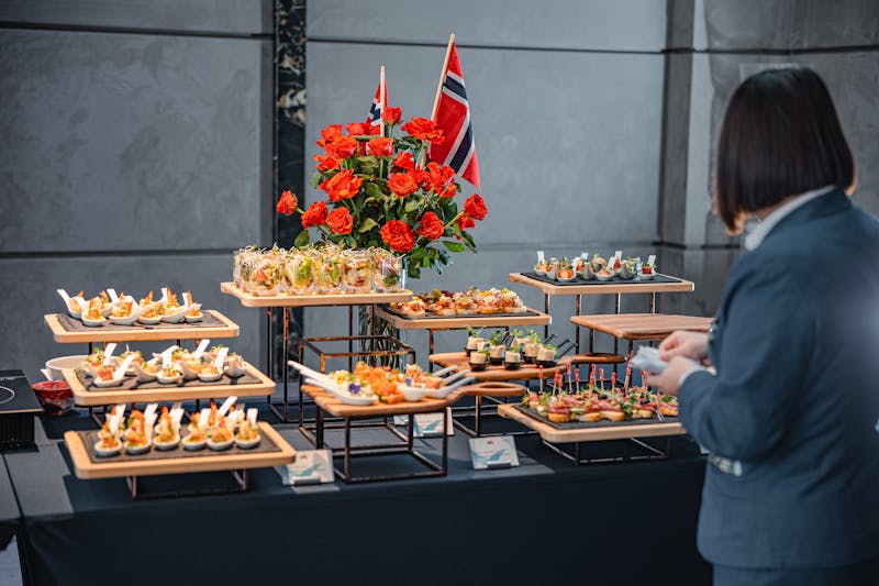Starbird chicken corporate catering event setup
